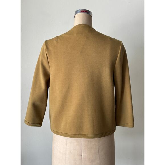 1960s Avocado Green Embroidered Cardigan - Picture 3 of 3